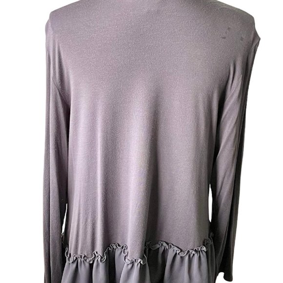 Cato Tops Cato Brand Womens Gray Tunic With Ruffled Hem 4 Poshmark
